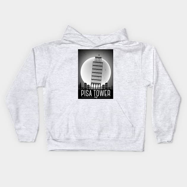 Pisa Poster Design Kids Hoodie by kursatunsal